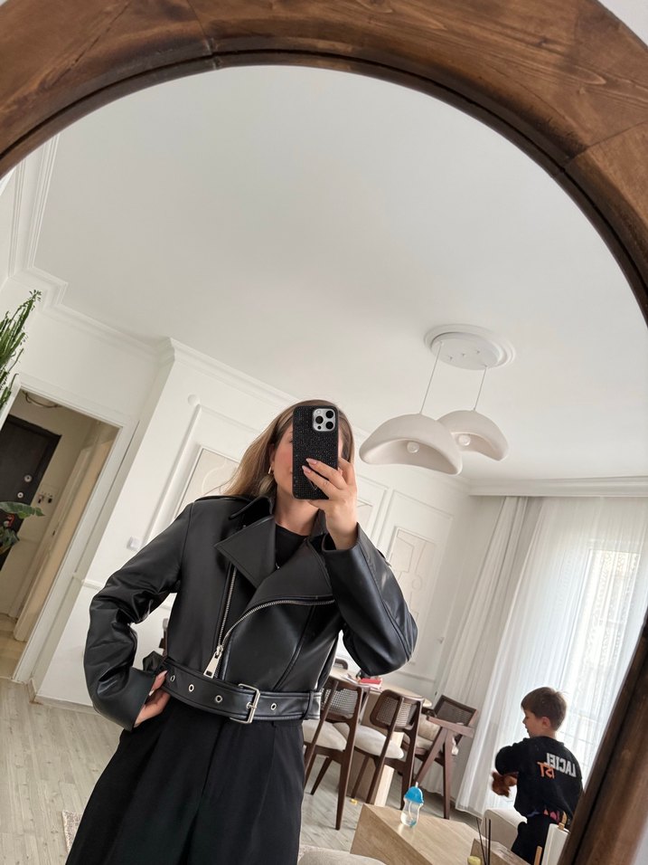 Deri Biker Ceket - Görsel 2