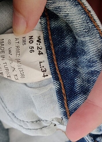 s Beden mavi Renk Bol Paça Açık Mavi Kot Pantolon
