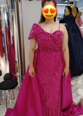 Pembe Fuşya Gelin Tacı /Pembe /Kına tacı - Görsel 3