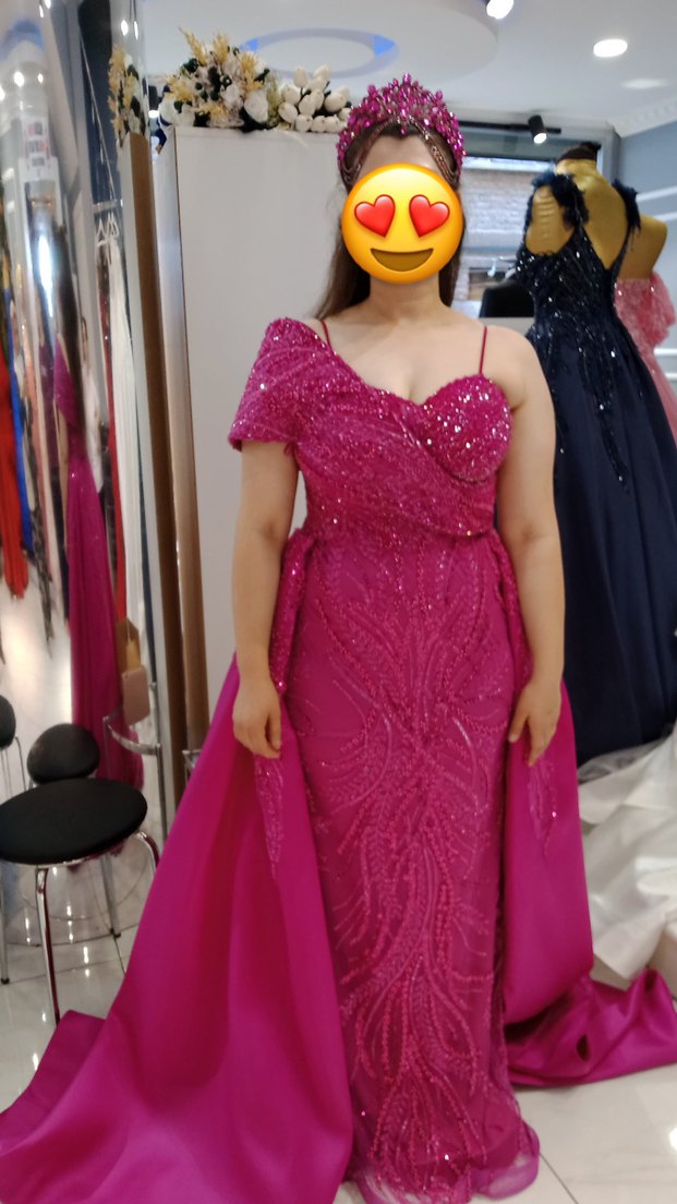 Pembe Fuşya Gelin Tacı /Pembe /Kına tacı - Görsel 3