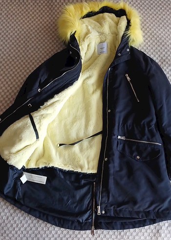 Mango Marka M Beden 2 Parca Kadin Lacivert Parka