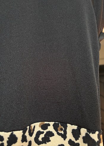 xl Beden Siyah leoparlı elbise