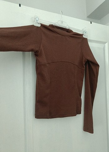 Kahverengi Kadın Boğazlı Triko Kazak - Görsel 5