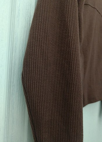 Kahverengi Kadın Boğazlı Triko Kazak - Görsel 4