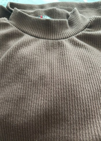 Kahverengi Kadın Boğazlı Triko Kazak - Görsel 2