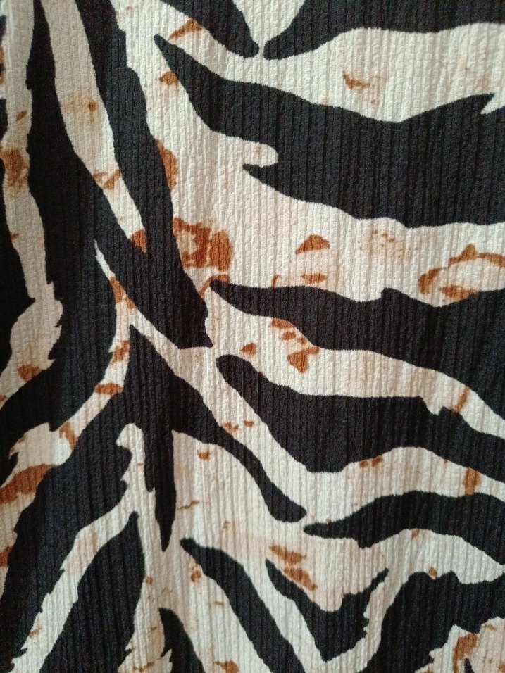 Bohem Zebra Desenli Uzun Kollu Uzun Elbise - Görsel 4