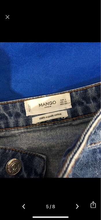 36 Beden mavi Renk mango mini kot etek