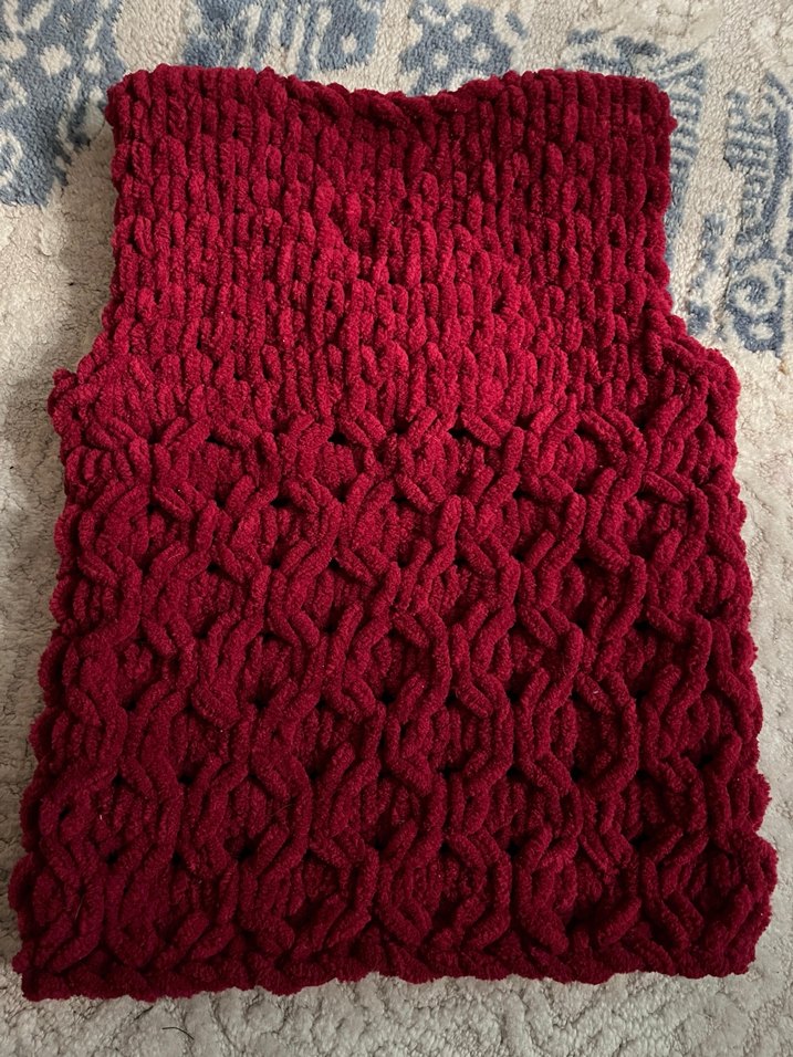 Bordo Örgü Kız Çocuk Yeleği - Görsel 4