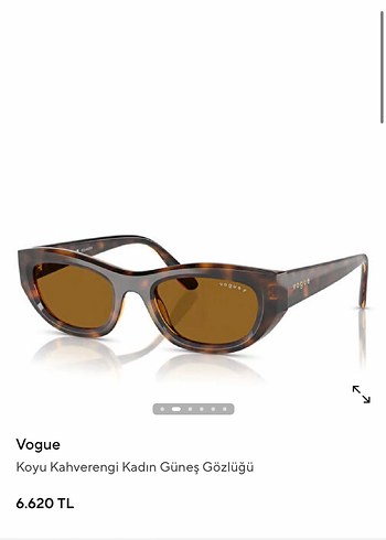Vogue Koyu Kahverengi Retro Kadin Gunes Gozlugu