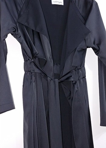 Siyah Uzun Kadın Goth Kaban - Görsel 5