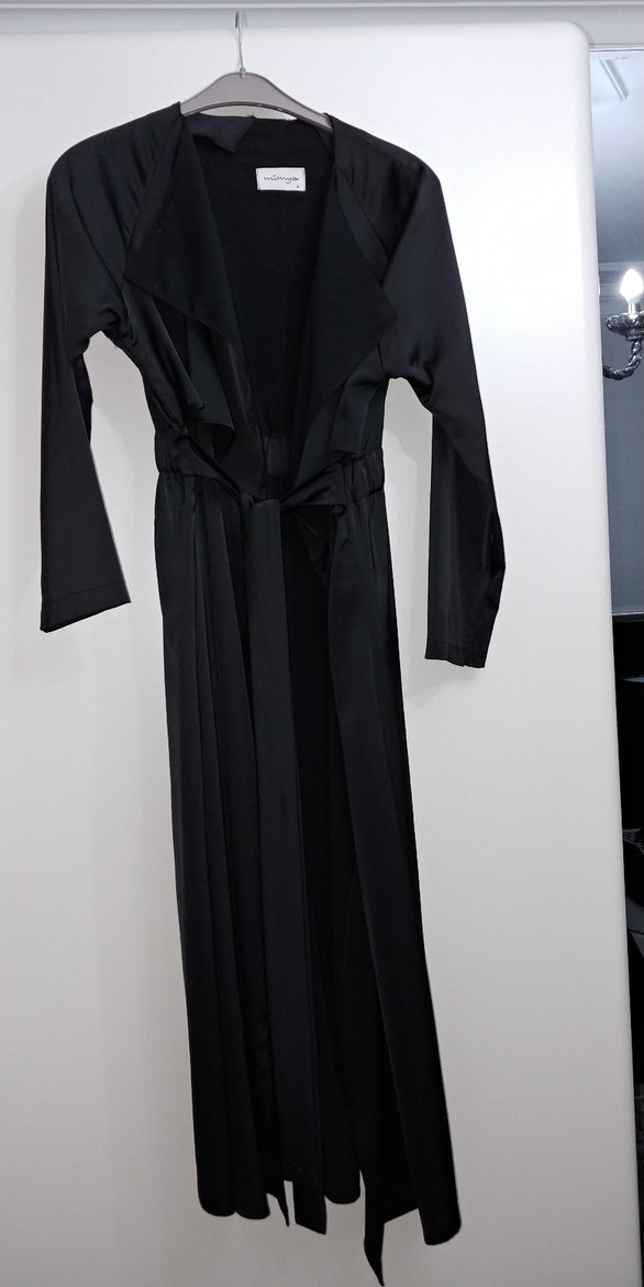 Siyah Uzun Kadın Goth Kaban - Görsel 2