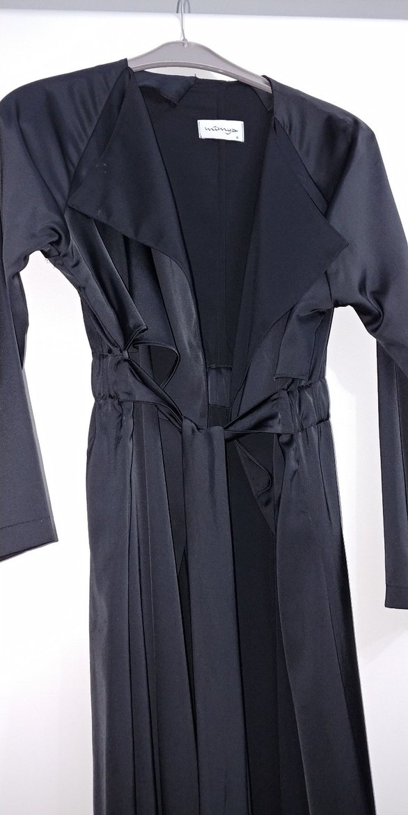 Siyah Uzun Kadın Goth Kaban - Görsel 5