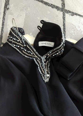 işlemeli uzun abiye tesettürlü elbise - Görsel 8