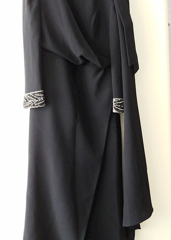 işlemeli uzun abiye tesettürlü elbise - Görsel 2