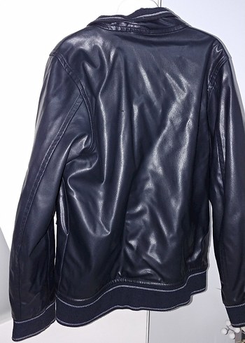 Siyah Deri Biker Ceket - Görsel 5