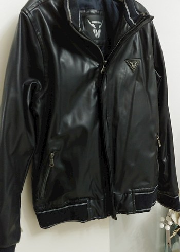 Siyah Deri Biker Ceket - Görsel 3