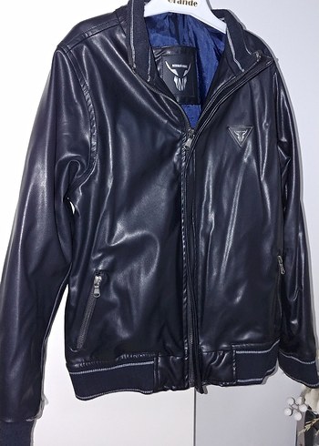 Siyah Deri Biker Ceket - Görsel 4