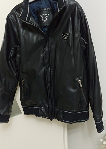 Siyah Deri Biker Ceket - Görsel 9