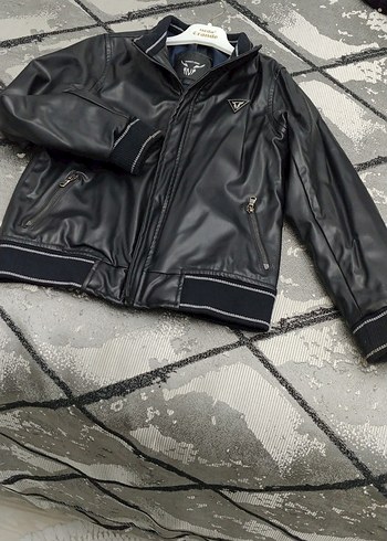 Siyah Deri Biker Ceket - Görsel 7