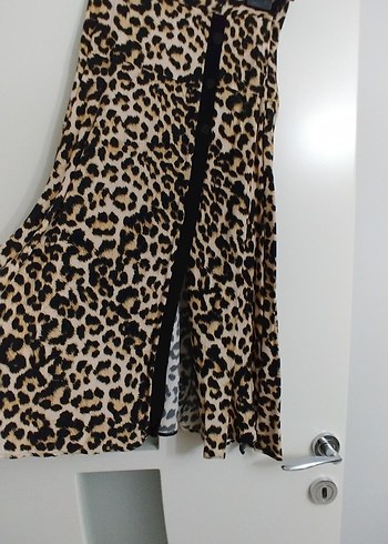 Leopar Desenli Uzun Kemerli Kadın Etek - Görsel 4