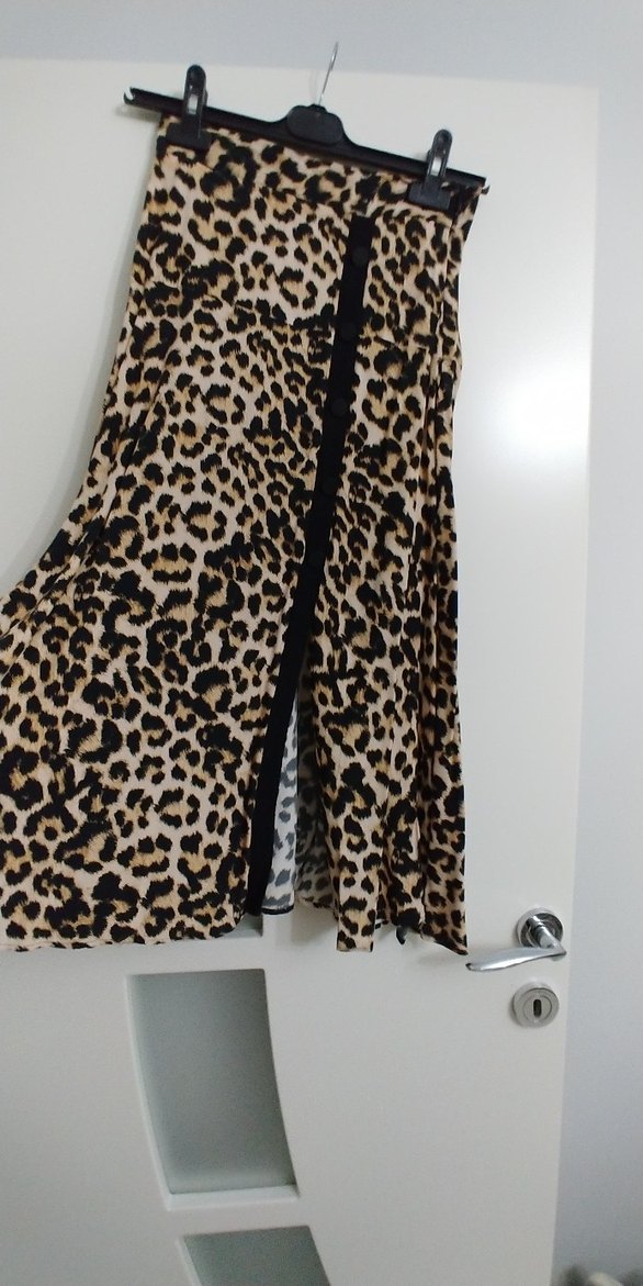 Leopar Desenli Uzun Kemerli Kadın Etek - Görsel 4