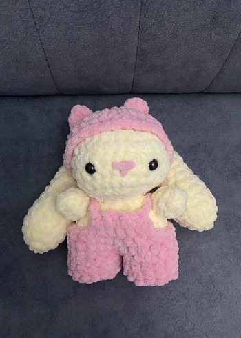 Pembe ve Krem Peluş Oyuncak Tavşan - Görsel 2