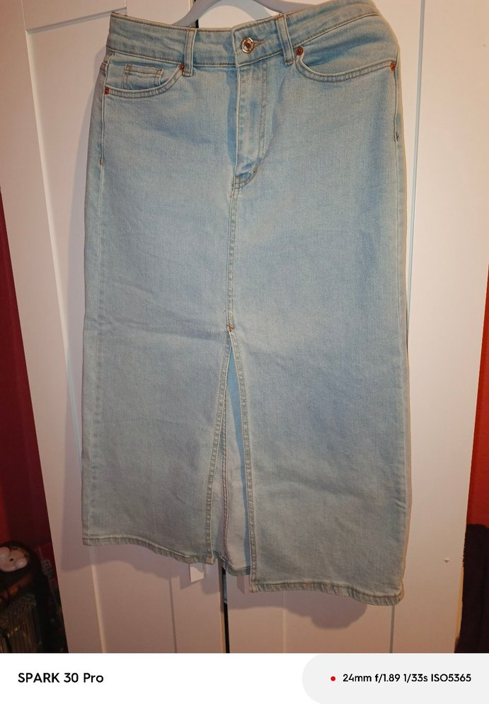 Mavi Midi Denim Kadın Uzun Etek - Görsel 2