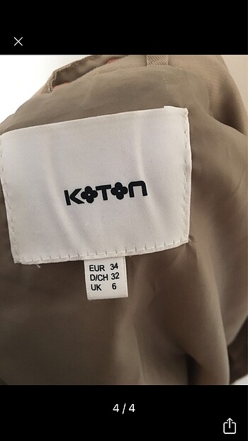 xs Beden ten rengi Renk KOTON TRENÇKOT