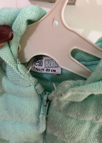 Erkek İçin Turkuaz Triko Kapüşonlu Yelek - Görsel 3