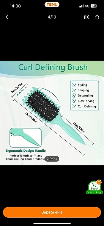 Beden Bounce curl kıvırcık saç tarağı ithal