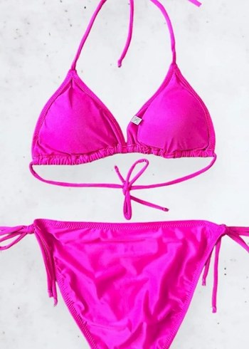 38 Beden Pembe İpli Kadın Bikini Takımı