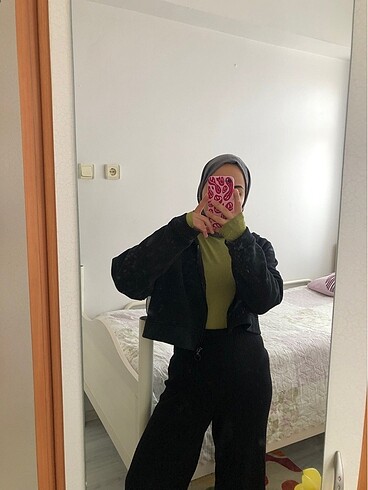 s Beden Trendyol crop hırka siyah