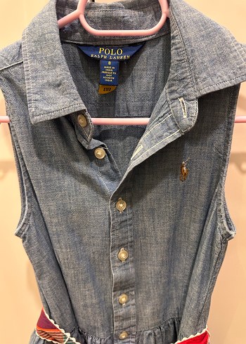 8 Yaş Beden Kız Çocuk Denim Kolsuz Elbise
