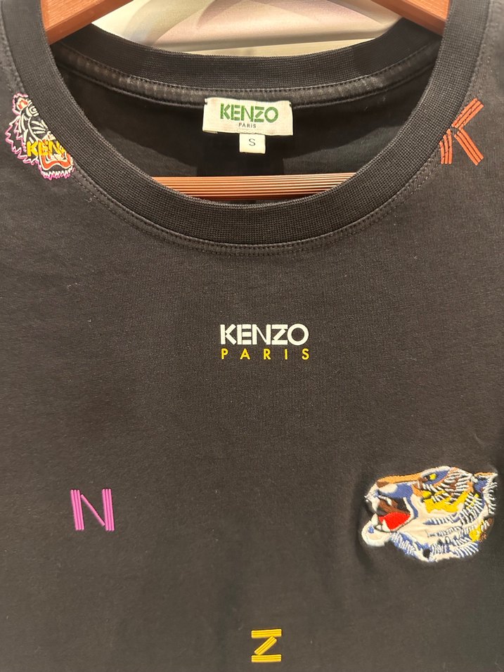 Kenzo Siyah Baskılı Kısa Kollu Kadın Tişört - Görsel 2