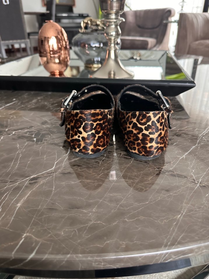 Kahverengi Leopar Desenli Tokalı Topuklu Kadın Ayakkabı. - Görsel 3