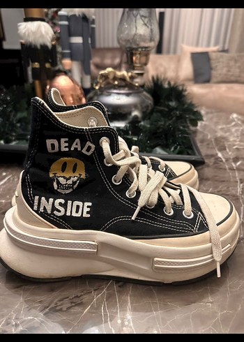 Siyah Yüksek Topuklu Street Style Spor Ayakkabı - Görsel 2