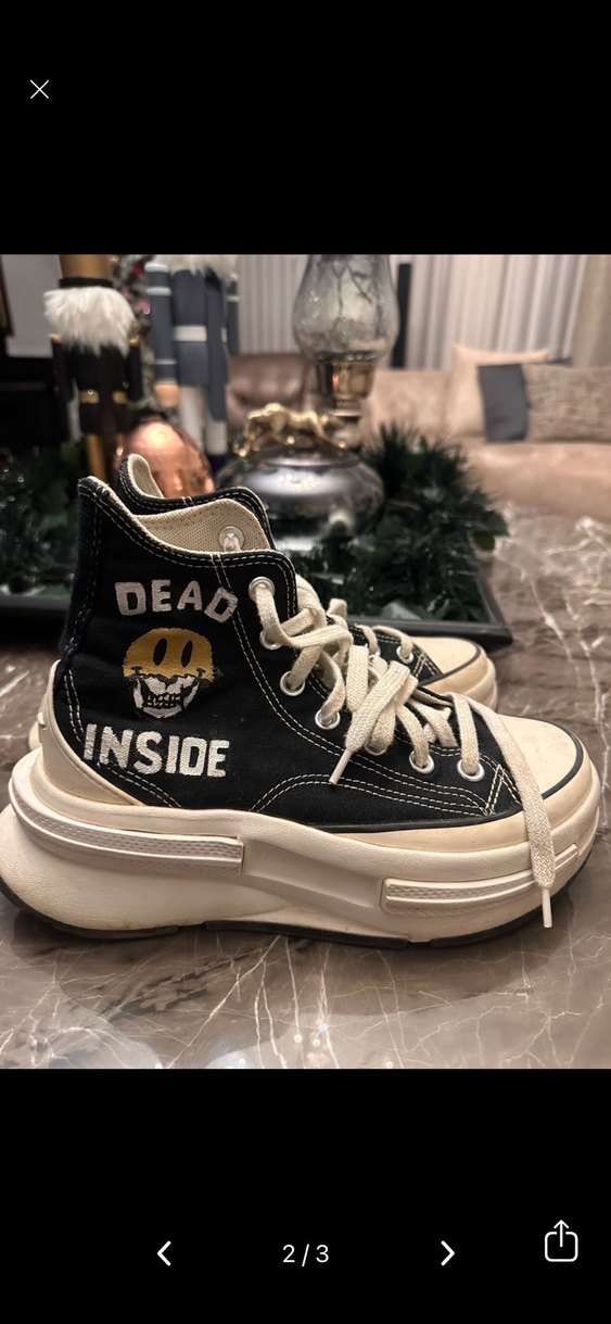 Siyah Yüksek Topuklu Street Style Spor Ayakkabı - Görsel 2