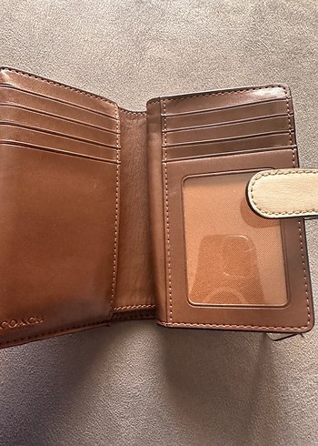 Kahverengi Deri Kadın Cüzdanı coach markalı - Görsel 3