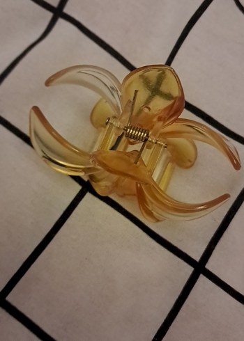 Sarı Şeffaf Çiçek Saç Tokası - Görsel 2