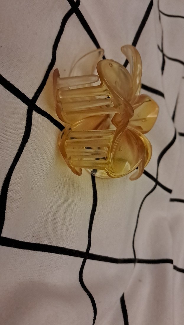 Sarı Şeffaf Çiçek Saç Tokası - Görsel 3