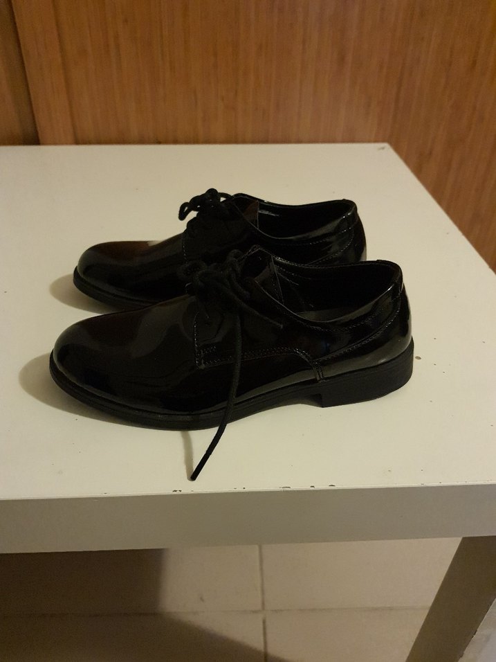 Erkek çocuk Siyah Rugan Bağcıklı Klasik Ayakkabı - Görsel 2