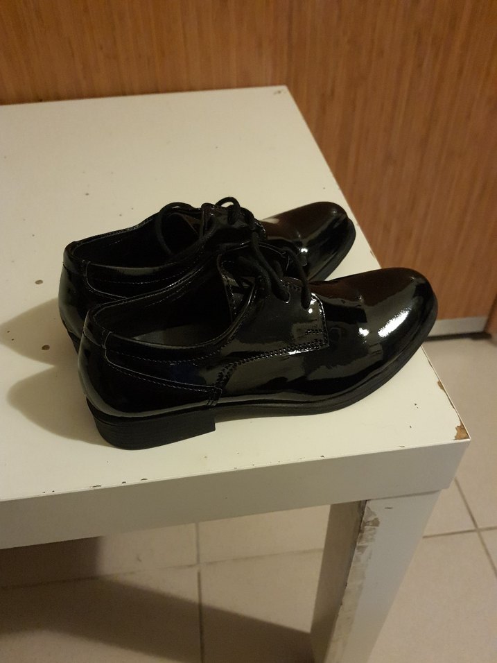 Klasik Erkek cocuk Siyah Rugan Ayakkabı - Görsel 2