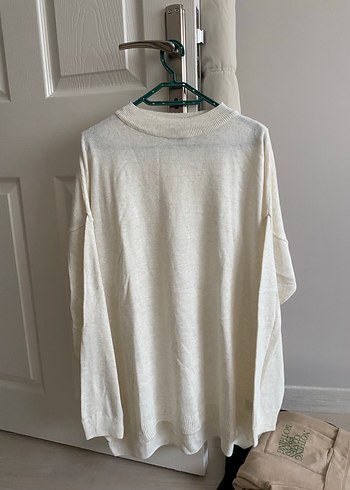 Beyaz Uzun Kollu Kadın Kazak - Görsel 2