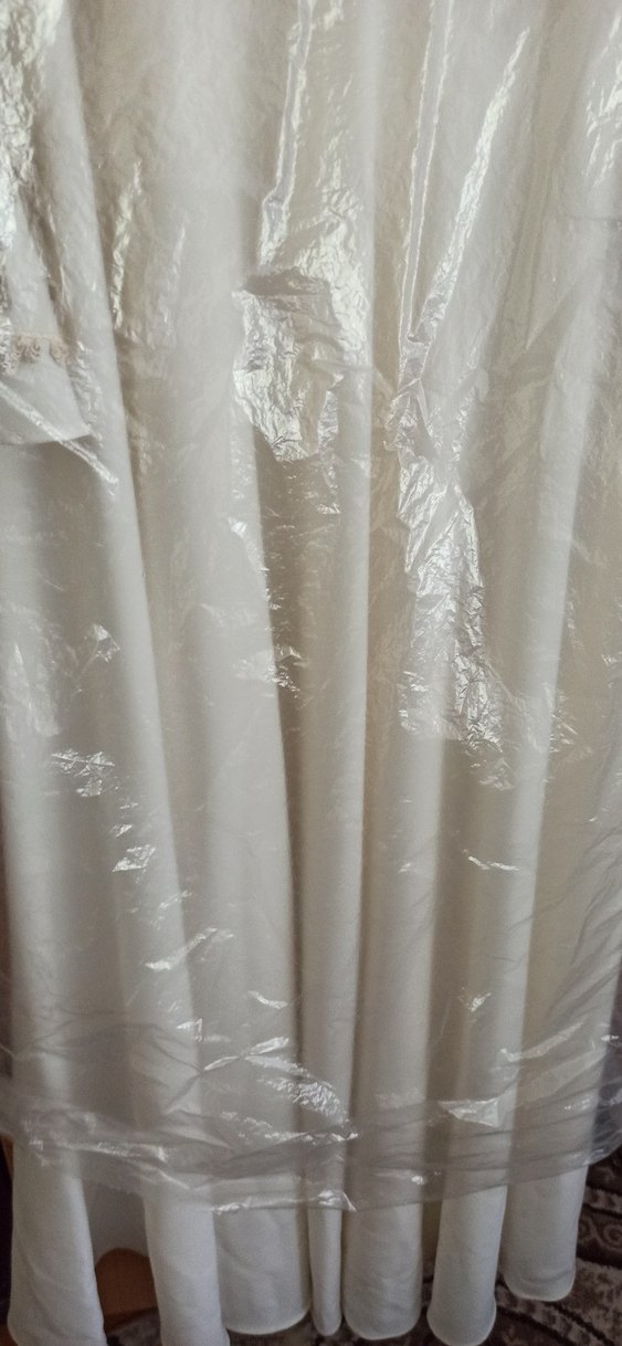 Uzun Kollu Beyaz Drapeli Bohem abiye - Görsel 5