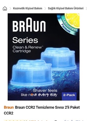 Braun CCR2 temizleme sıvısı 2li paket