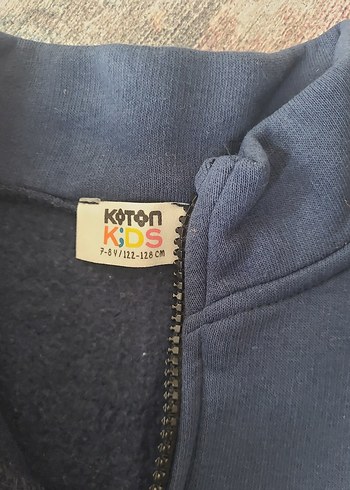 Erkek Çocuk Gri Mavi Yarım Fermuarlı Sweatshirt - Görsel 3