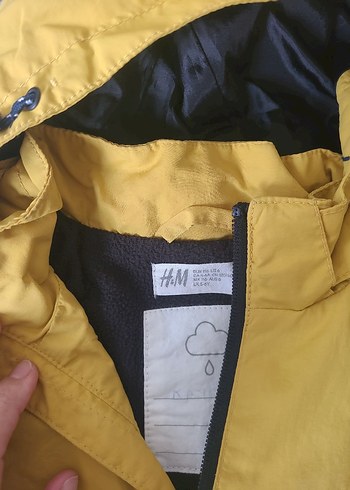 Sarı Kapüşonlu Fermuarlı Erkek Çocuk içi polar yagmurluk - Görsel 2