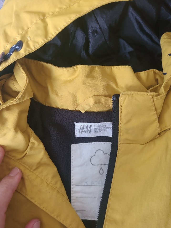 Sarı Kapüşonlu Fermuarlı Erkek Çocuk içi polar yagmurluk - Görsel 2