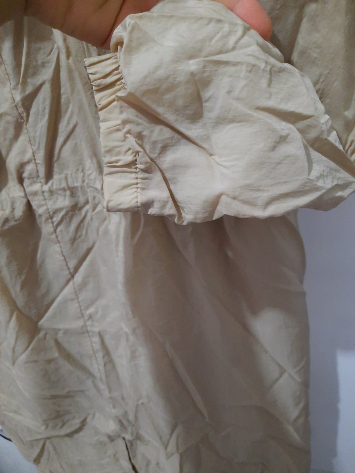 Bej Kapüşonlu Midi Kadın Yağmurluk - Görsel 5