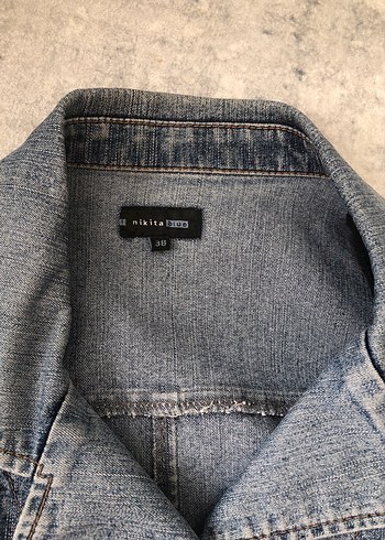 Diğer Gri Düğmeli Kadın Denim Ceket